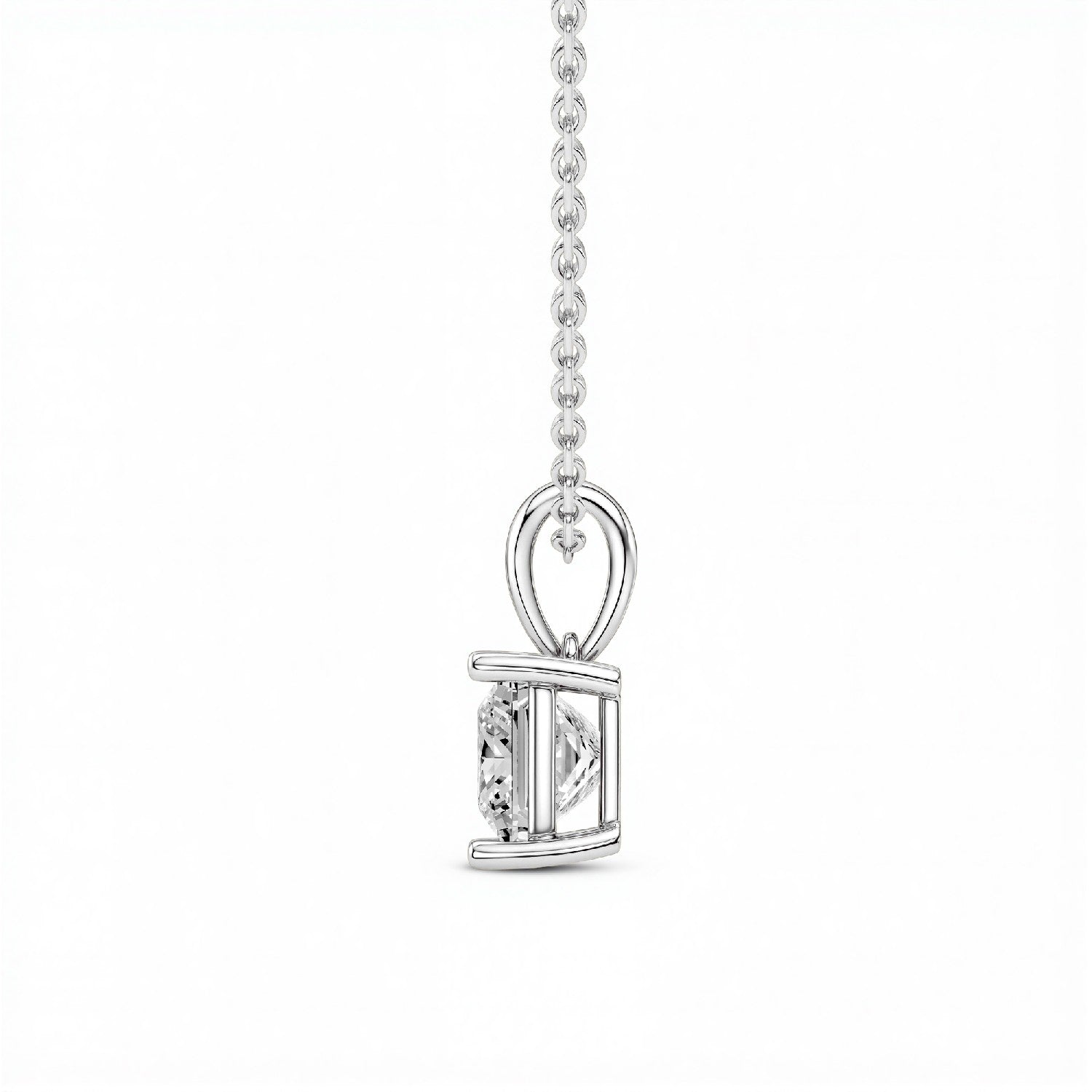 1.50 CTW Princess-Cut Lab Diamond Solitaire Pendant | 18KT Gold Vermeil.GrownńDiva