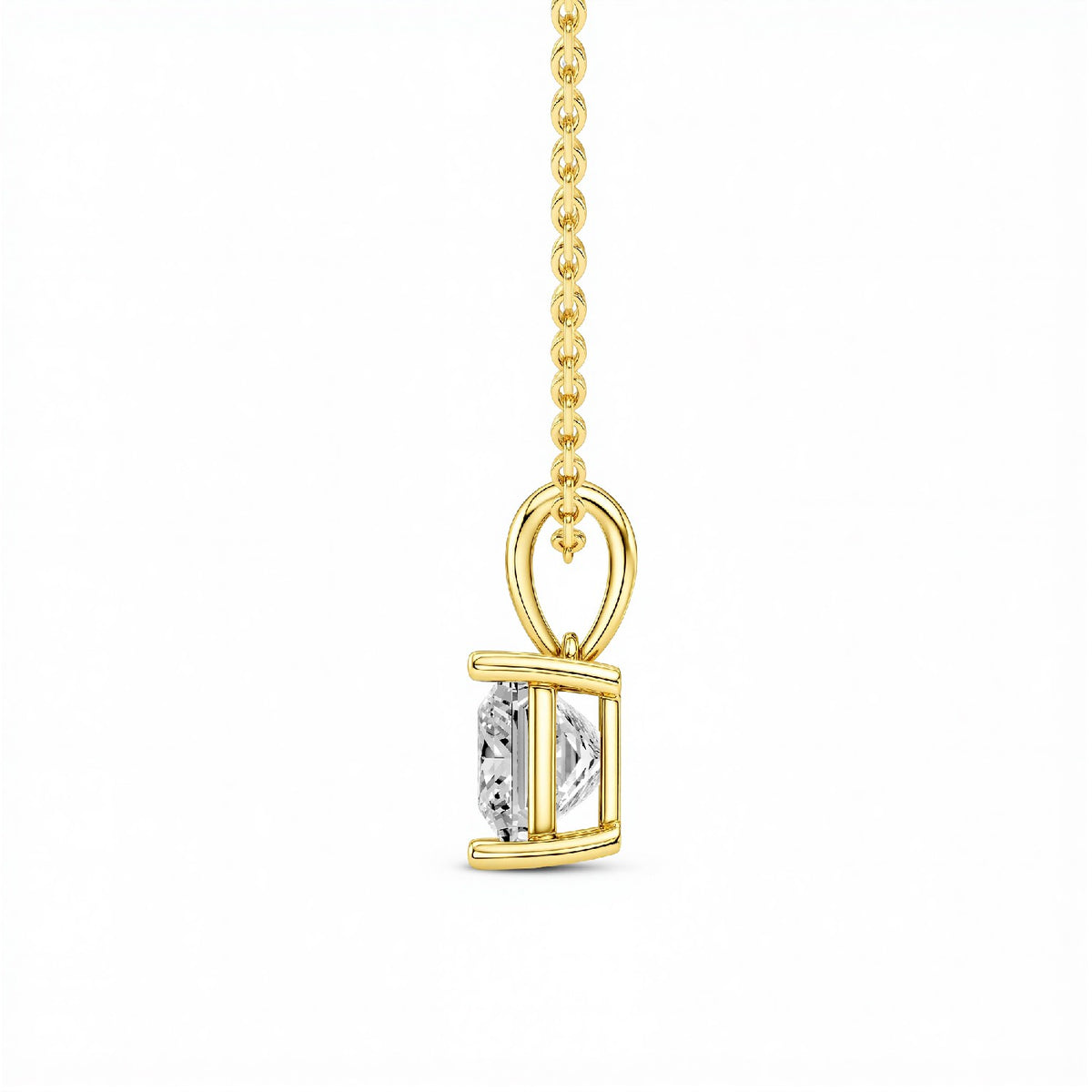 1.50 CTW Princess-Cut Lab Diamond Solitaire Pendant | 18KT Gold Vermeil.GrownnDiva