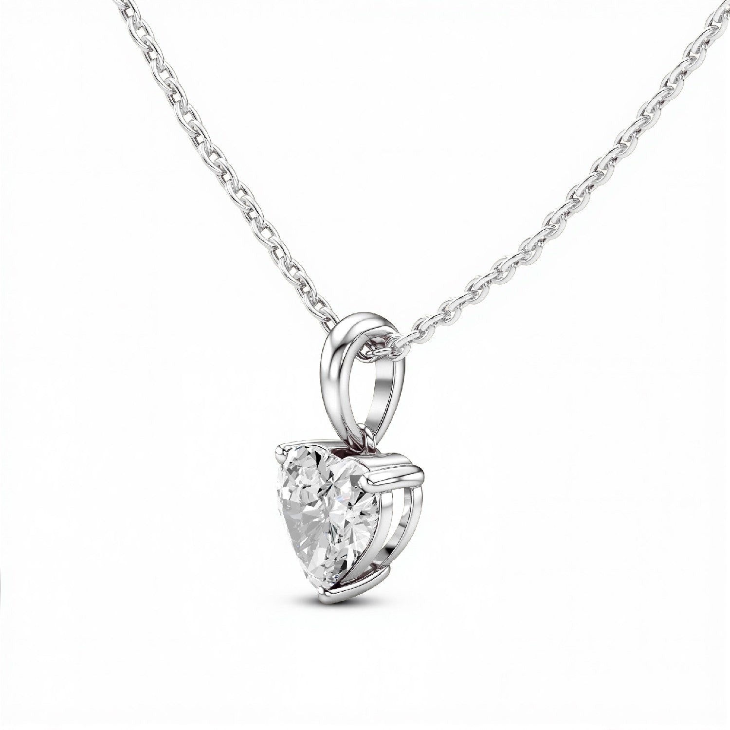 1.00 CT Lab Grown Heart Diamond Solitaire Pendant - 18kt Gold Vermeil over 925 Silver - GrownńDiva