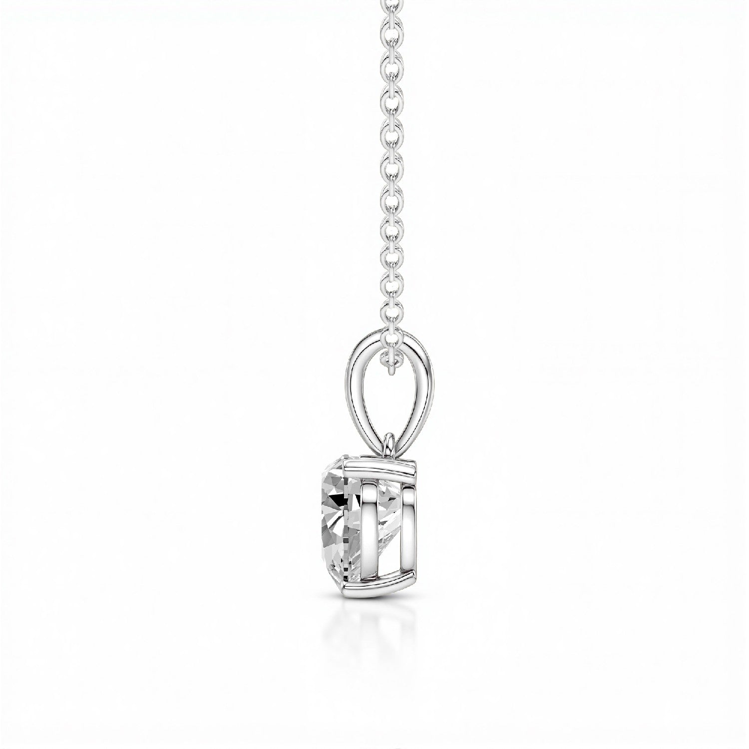 1.00 CT Lab Grown Heart Diamond Solitaire Pendant - 18kt Gold Vermeil over 925 Silver - GrownńDiva