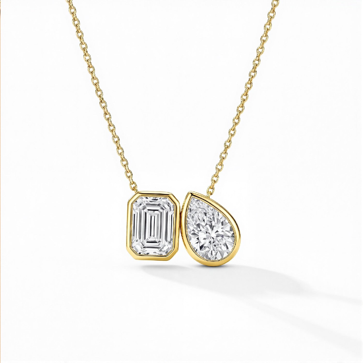 4.25 CTW Emerald & Pear Cut Lab Diamond 