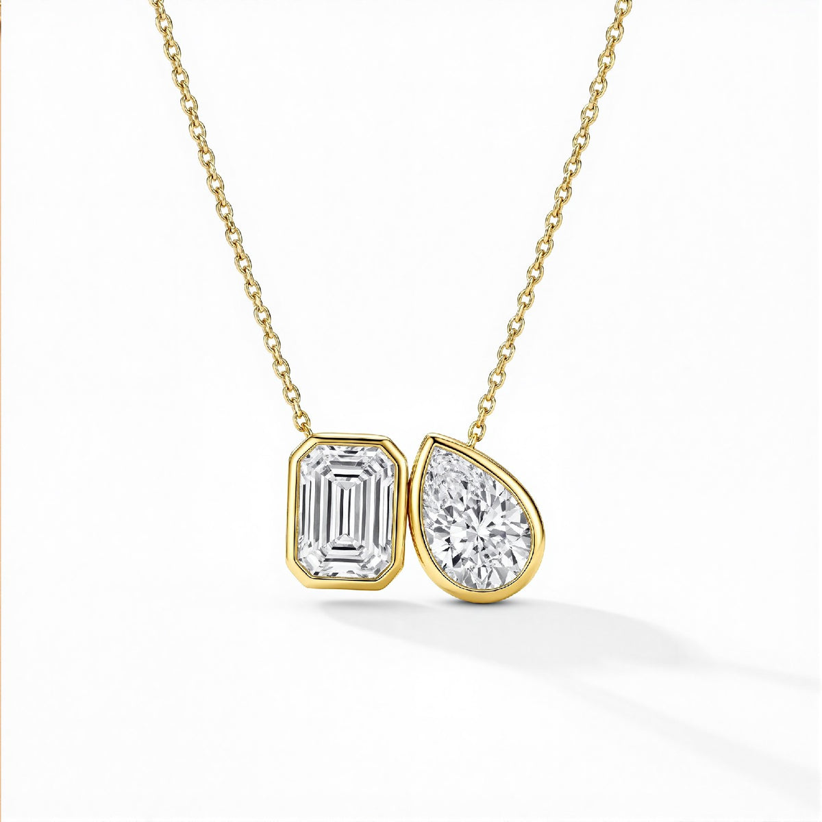 4.25 CTW Emerald & Pear Cut Lab Diamond 