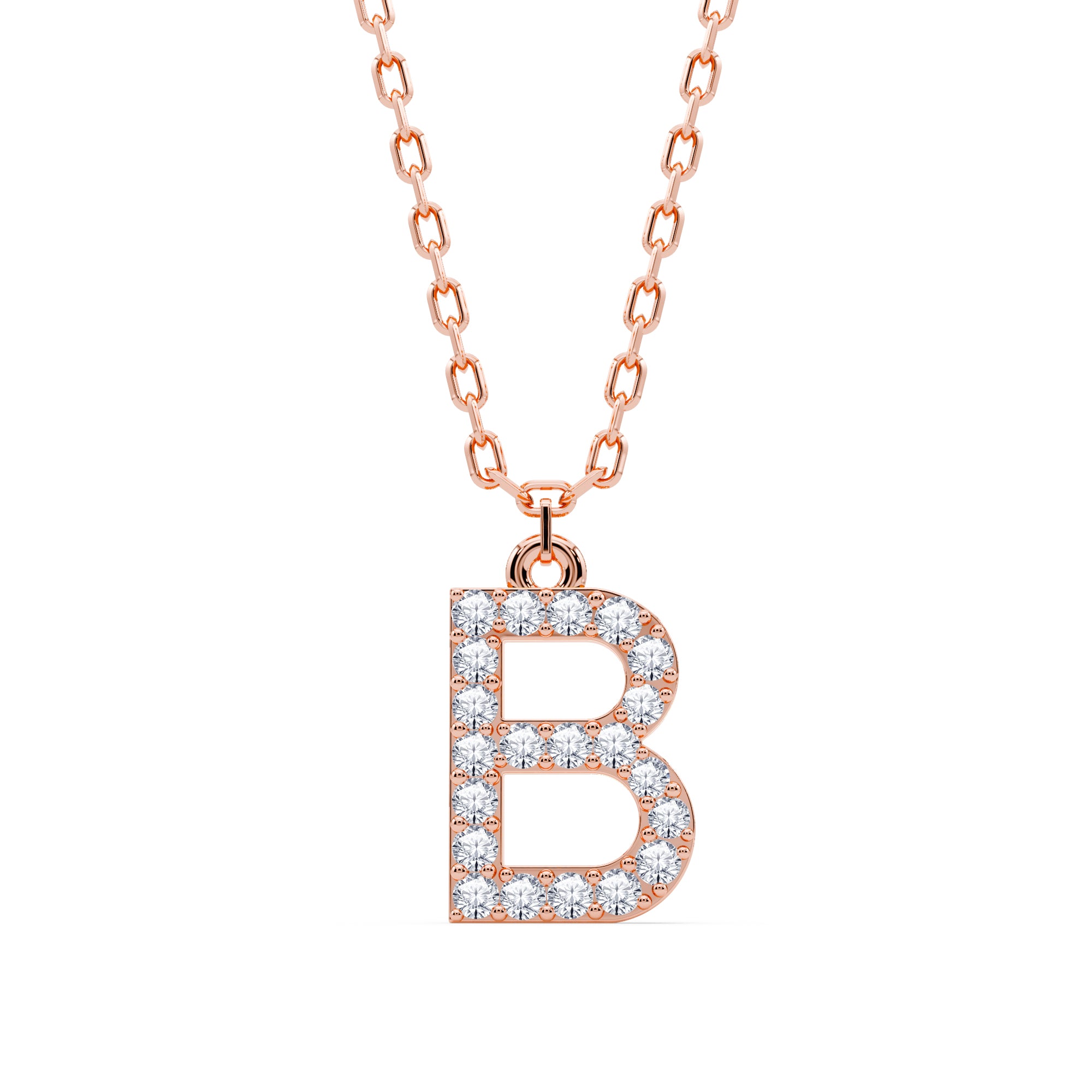 Lab Diamond Initial "B" Pendant in 18kt Gold Vermeil | by GrownńDiva