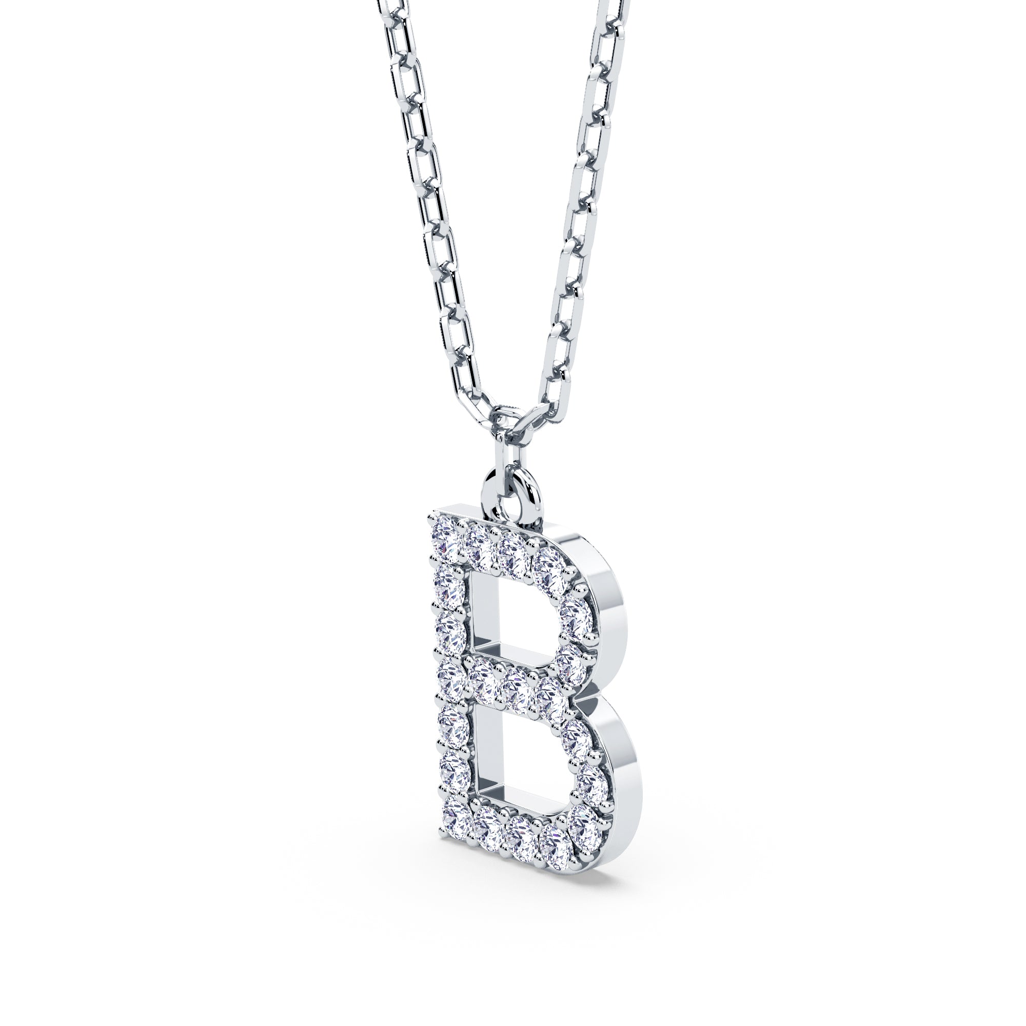 Lab Diamond Initial "B" Pendant in 18kt Gold Vermeil | by GrownńDiva