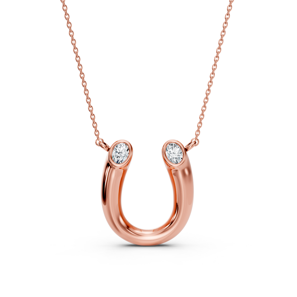 Oval Lab-Grown Diamond Horseshoe Pendant