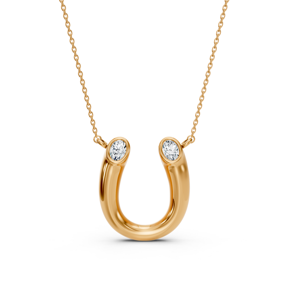 Oval Lab-Grown Diamond Horseshoe Pendant