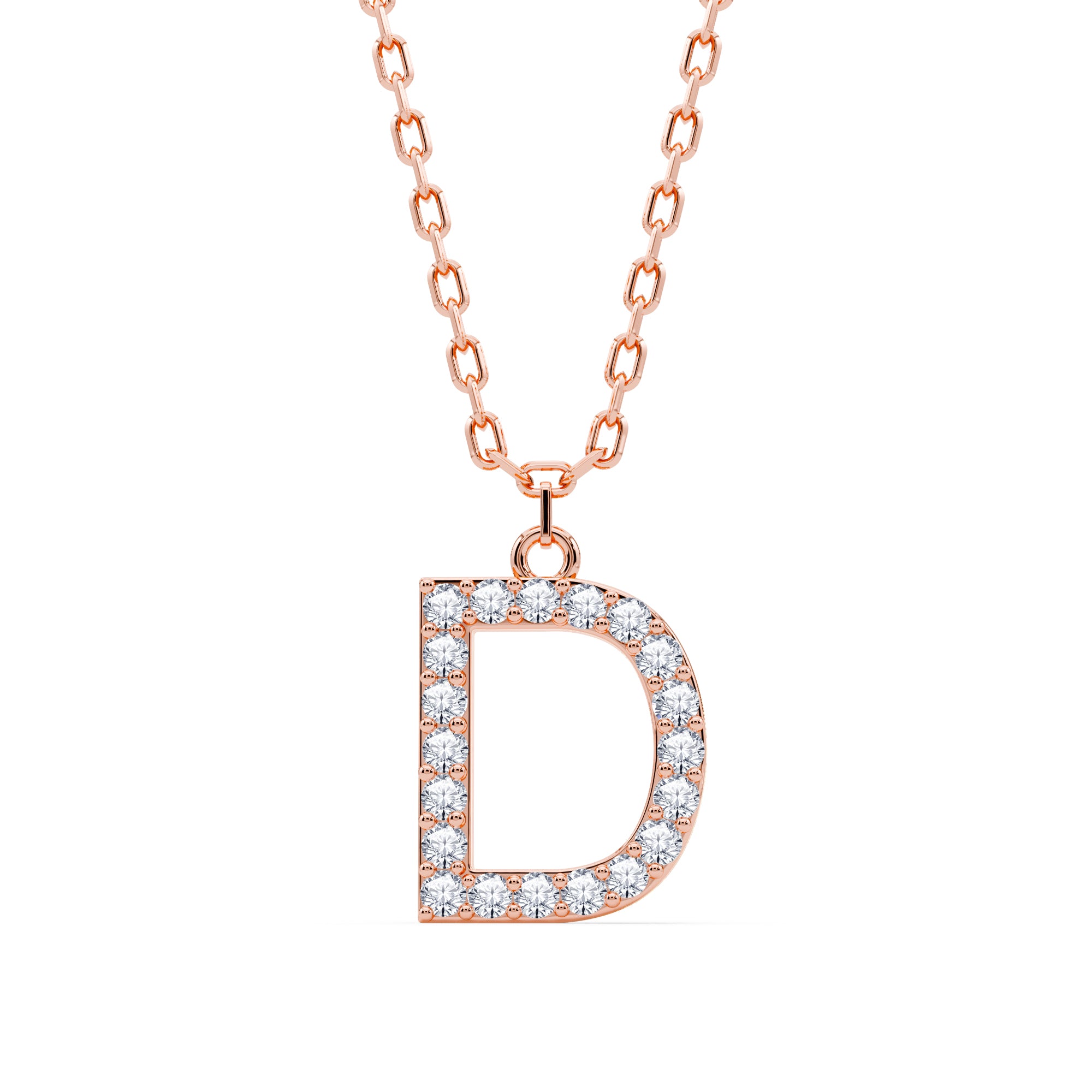 Lab-Grown Diamond Initial "D" Pendant in 18kt Gold Vermeil | GrownńDiva.