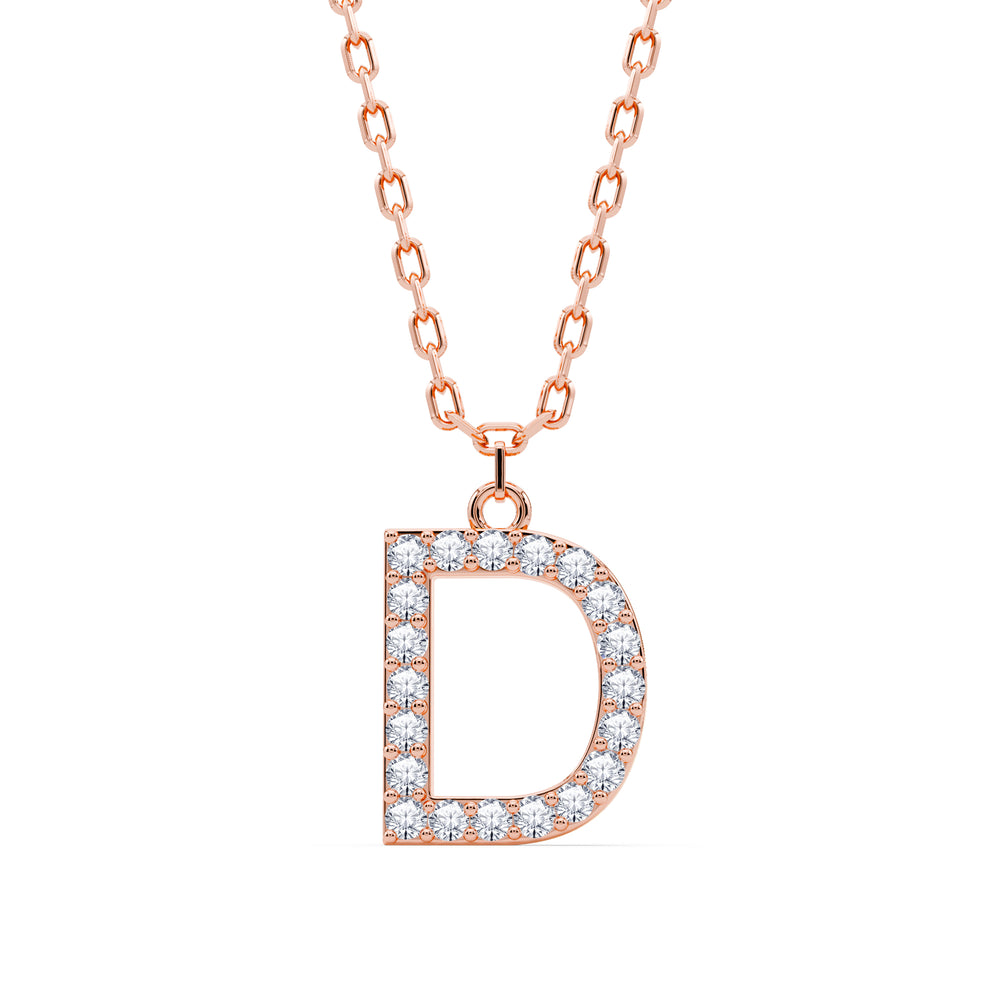 Lab-Grown Diamond Initial "D" Pendant in 18kt Gold Vermeil | GrownńDiva.