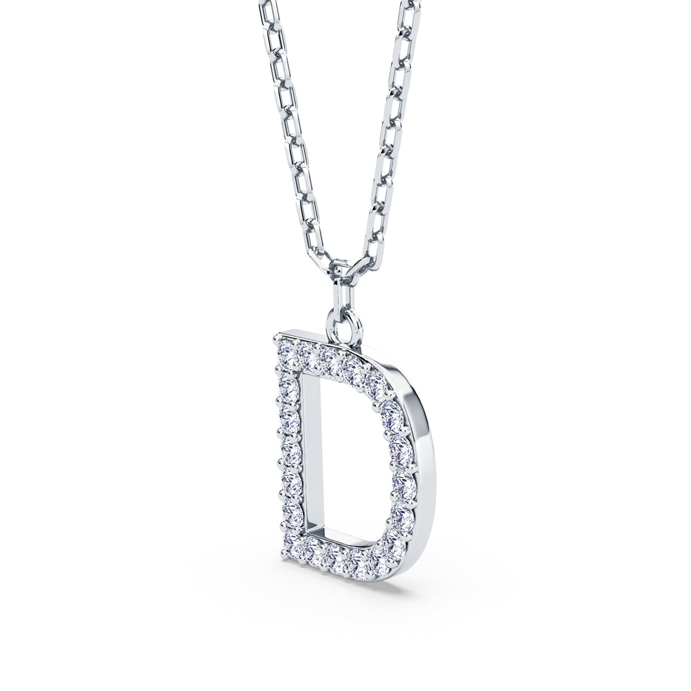 Lab-Grown Diamond Initial "D" Pendant in 18kt Gold Vermeil | GrownńDiva.