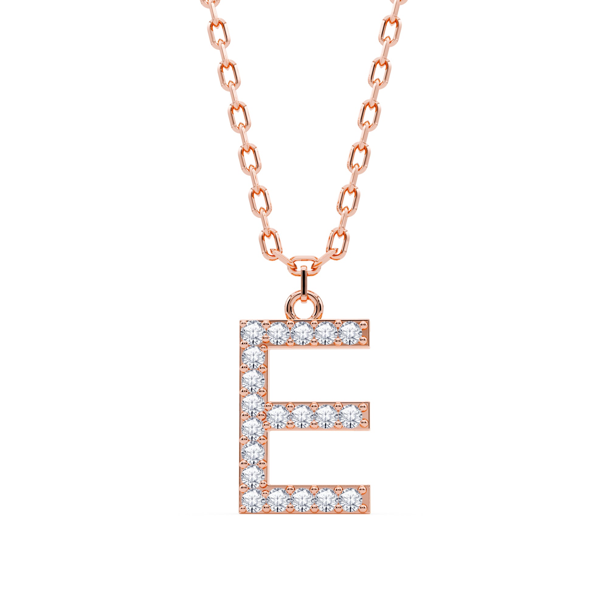 Lab-Grown Diamond Initial "E" Pendant in 18kt Gold Vermeil | GrownńDiva
