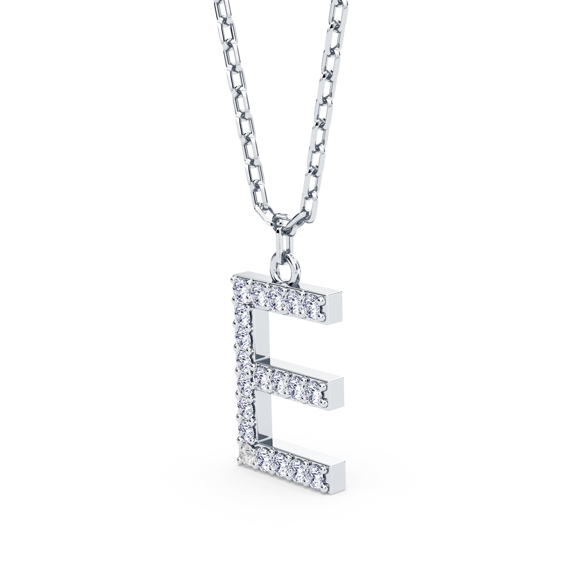 Lab-Grown Diamond Initial "E" Pendant in 18kt Gold Vermeil | GrownńDiva