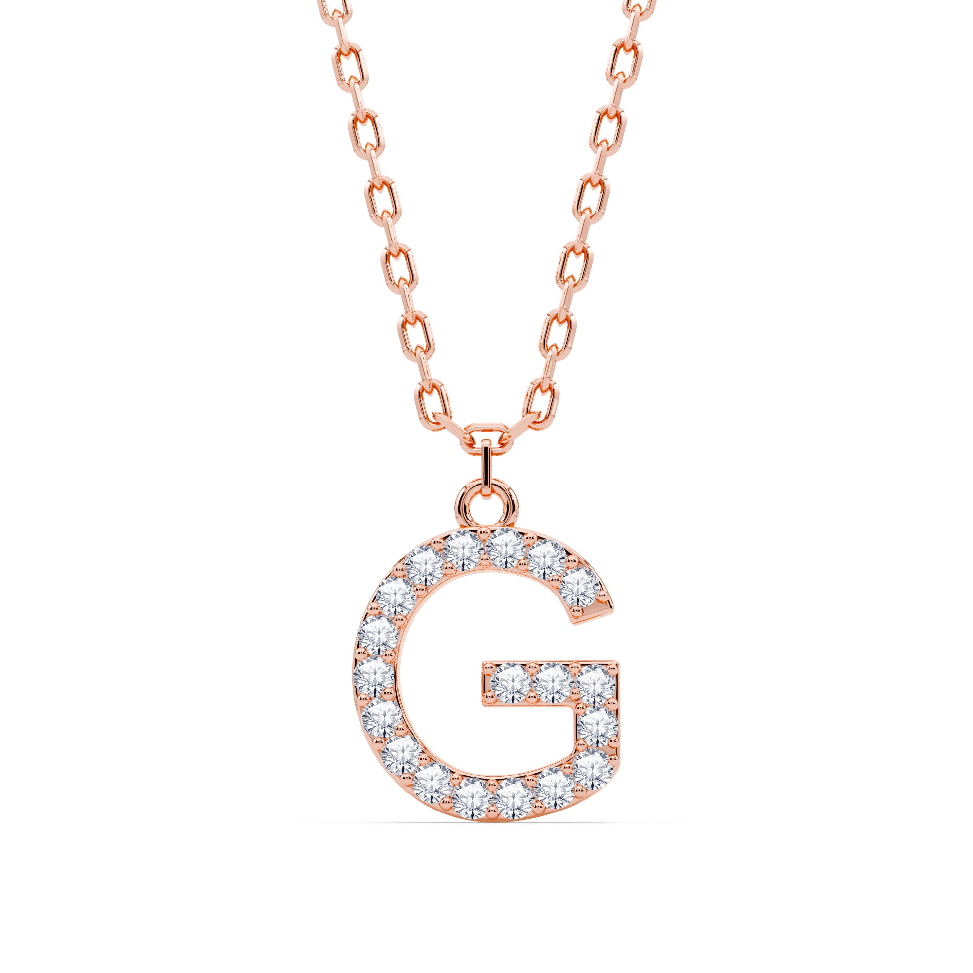 Lab-Grown Diamond Initial "G" Pendant in 18kt Gold Vermeil | GrownńDiva