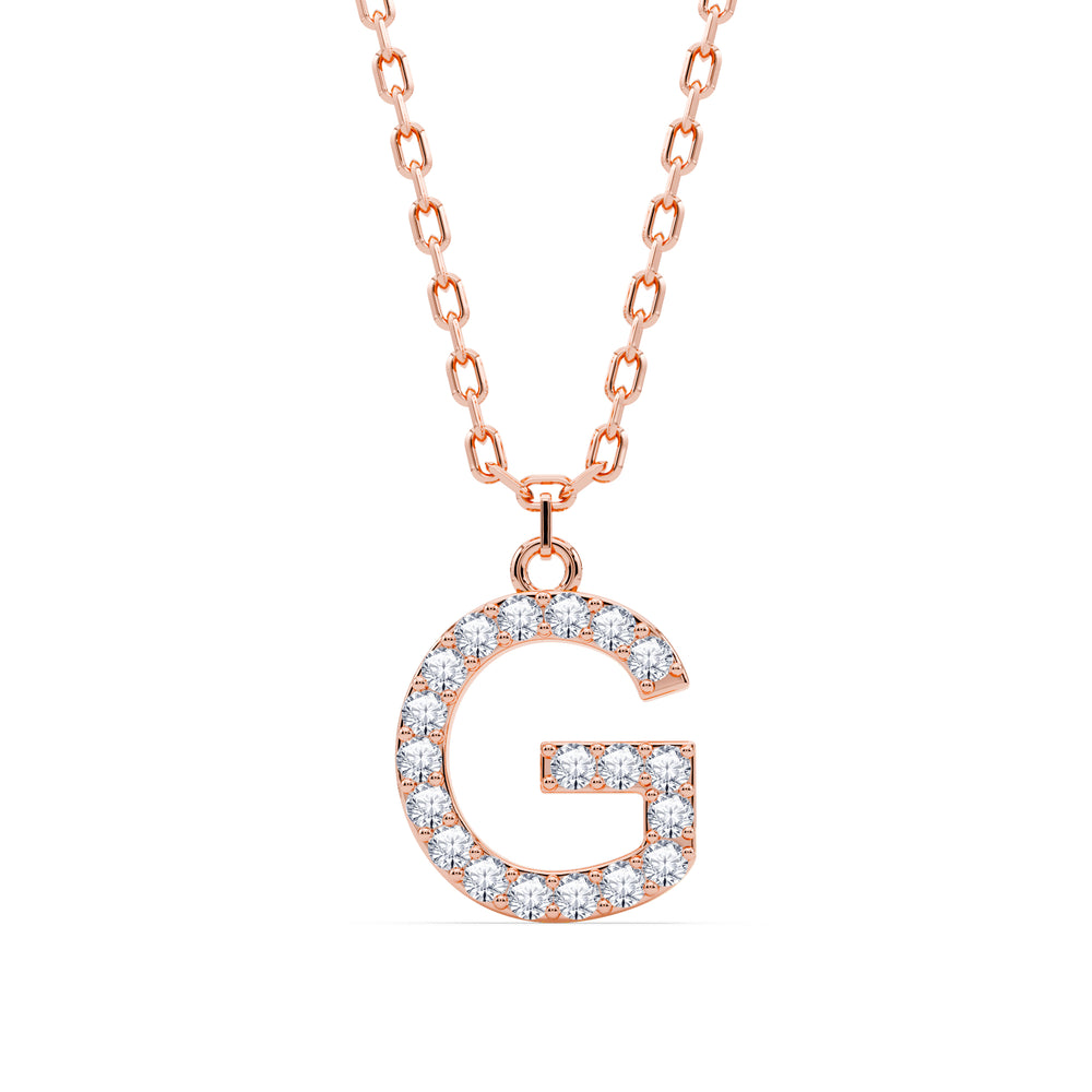 Lab-Grown Diamond Initial "G" Pendant in 18kt Gold Vermeil | GrownńDiva