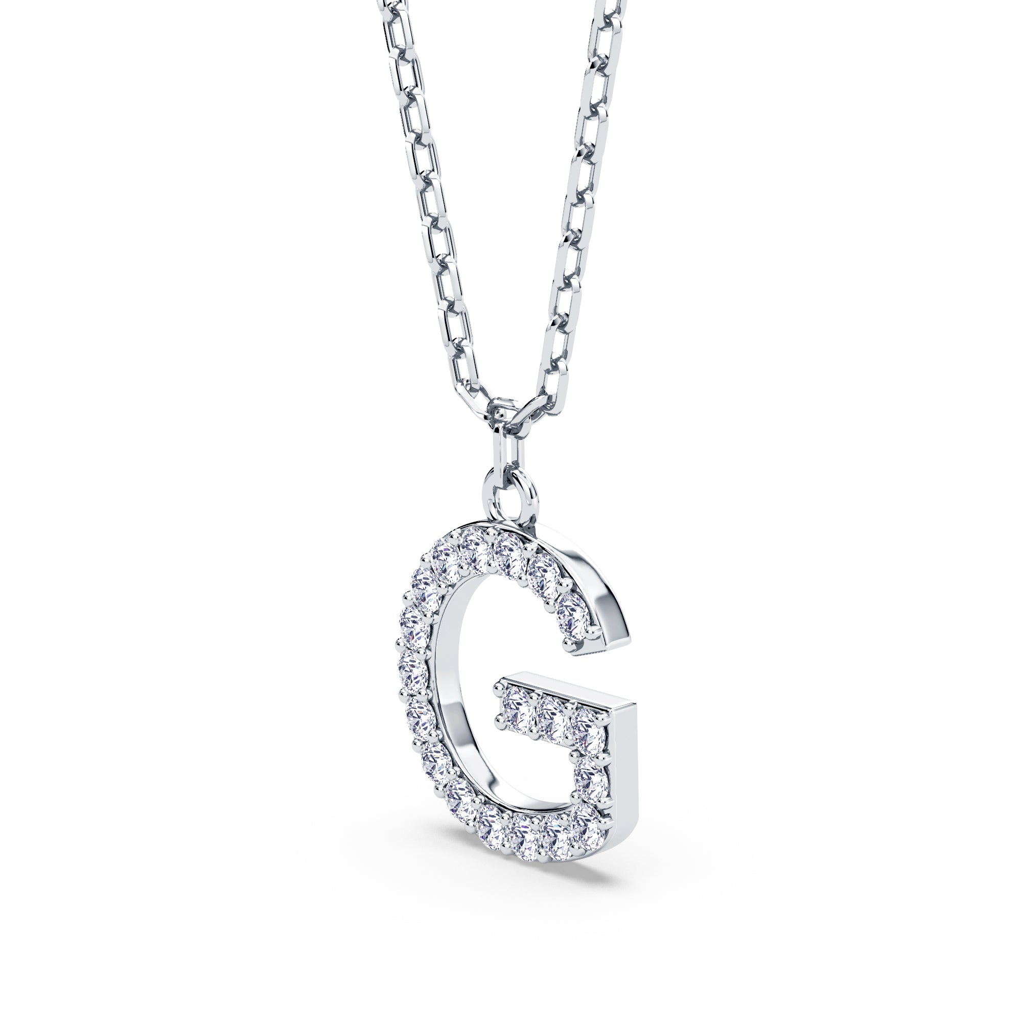 Lab-Grown Diamond Initial "G" Pendant in 18kt Gold Vermeil | GrownńDiva