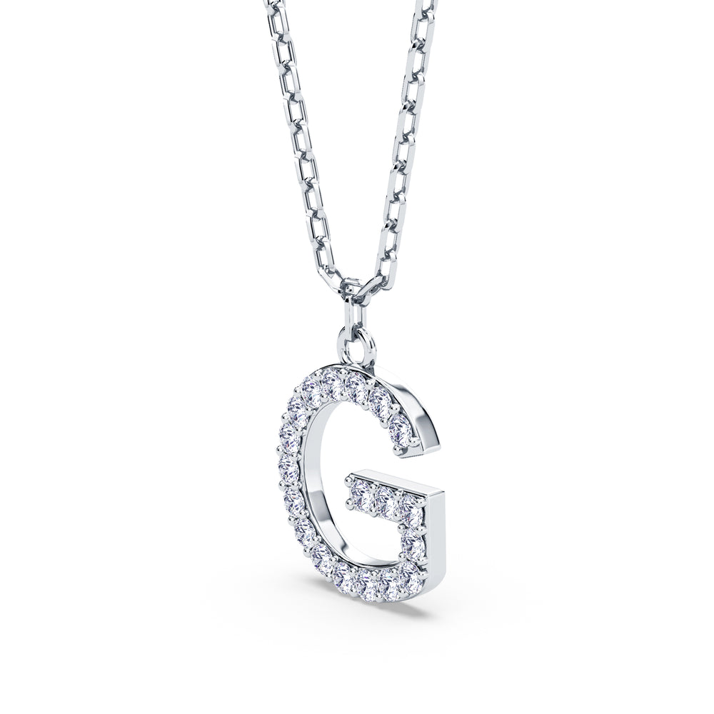 Lab-Grown Diamond Initial "G" Pendant in 18kt Gold Vermeil | GrownńDiva