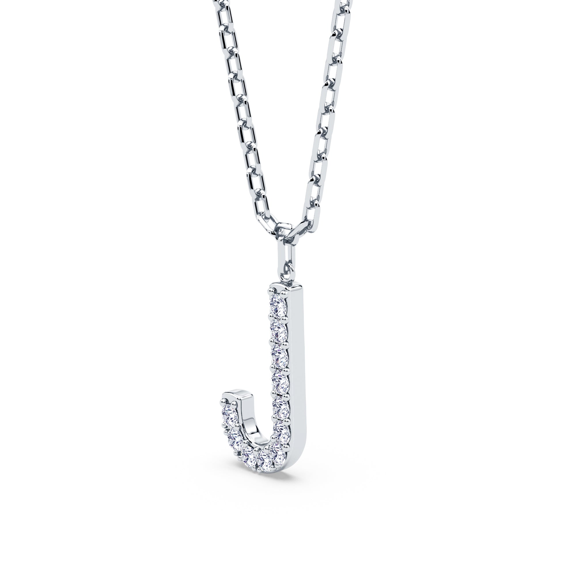Lab-Grown Diamond Initial "J" Pendant in 18kt Gold Vermeil | GrownńDiva.