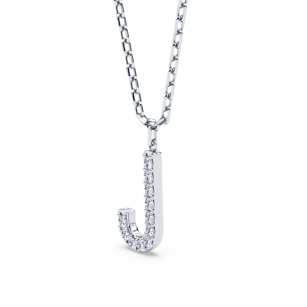 Lab-Grown Diamond Initial "J" Pendant in 18kt Gold Vermeil | GrownńDiva.