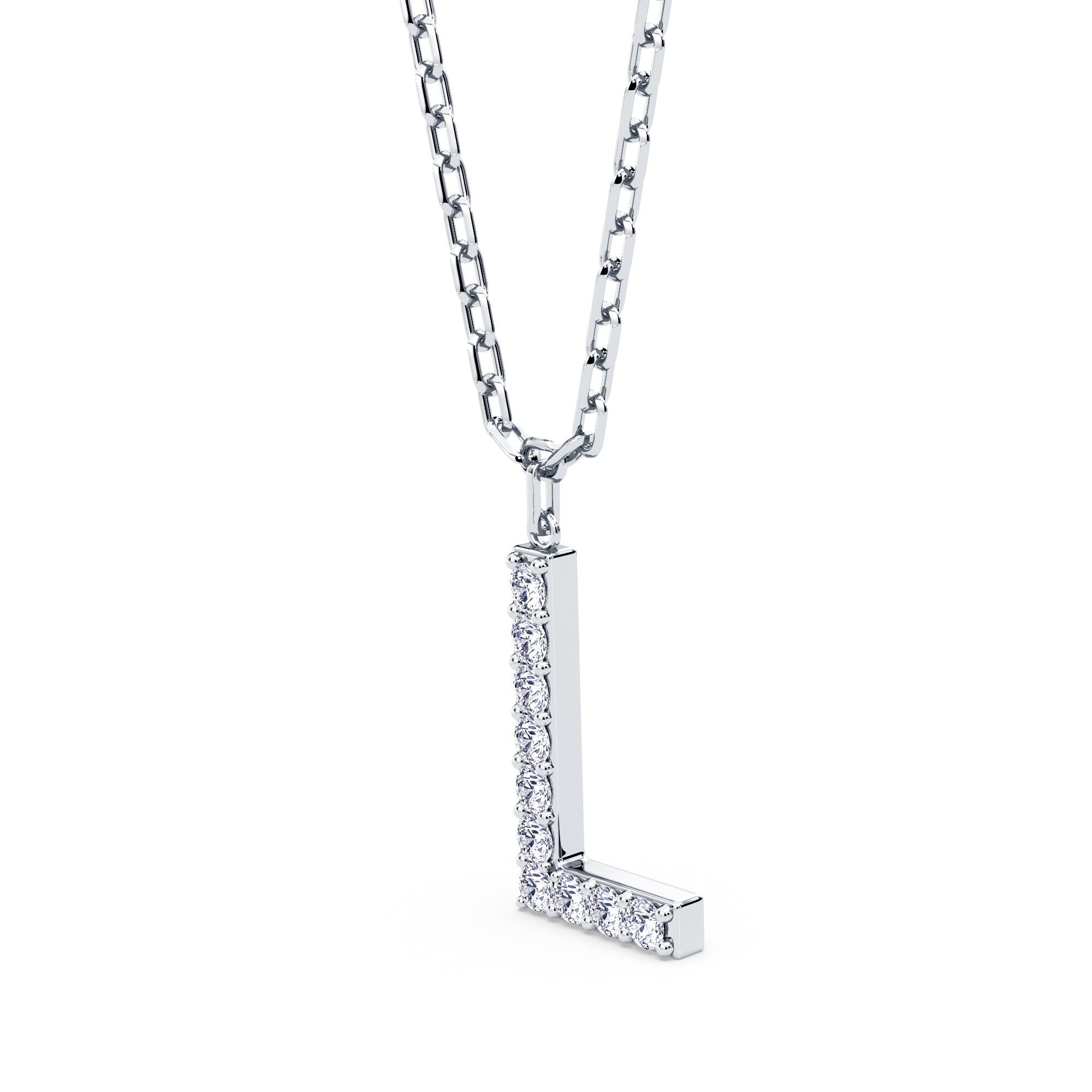 Lab-Grown Diamond Initial "L" Pendant in 18kt Gold Vermeil | GrownńDiva