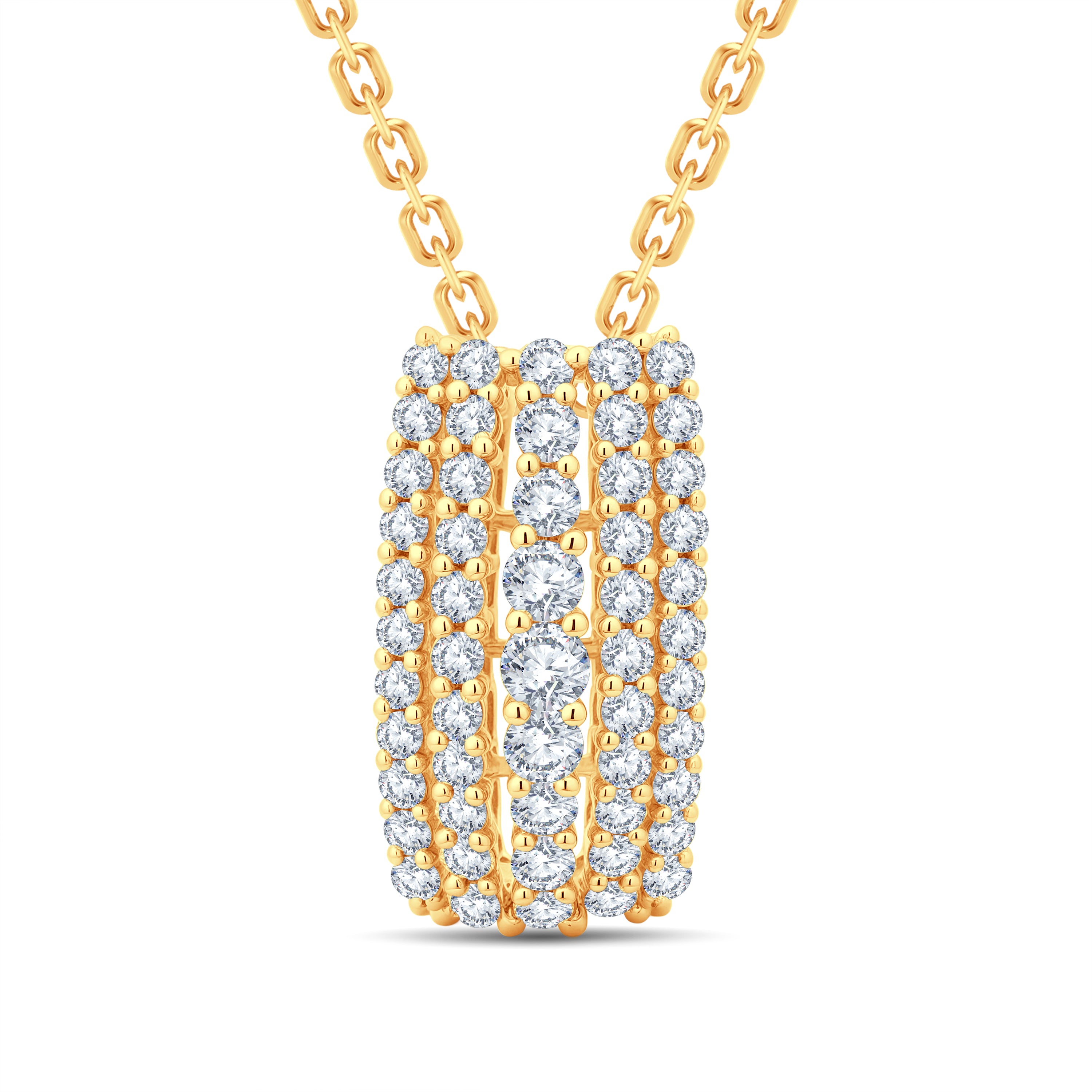 The Waterfall Diamond Pendant: 1.55ct 18kt Gold Vermeil by GrownńDiva