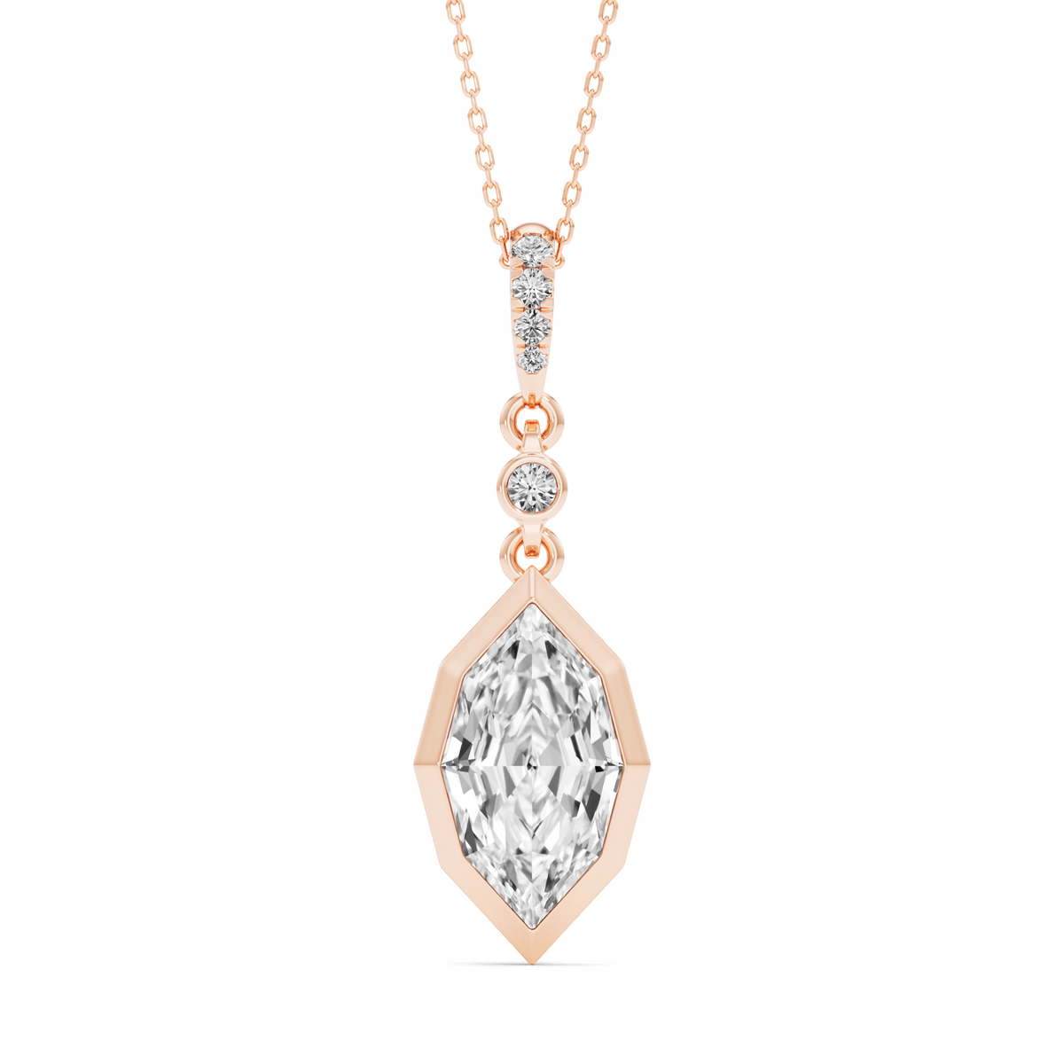 3.23 Carat Dutch Marquise Cut Lab-Grown Diamond Geometric Solitaire Drop Pendant – GrownńDiva