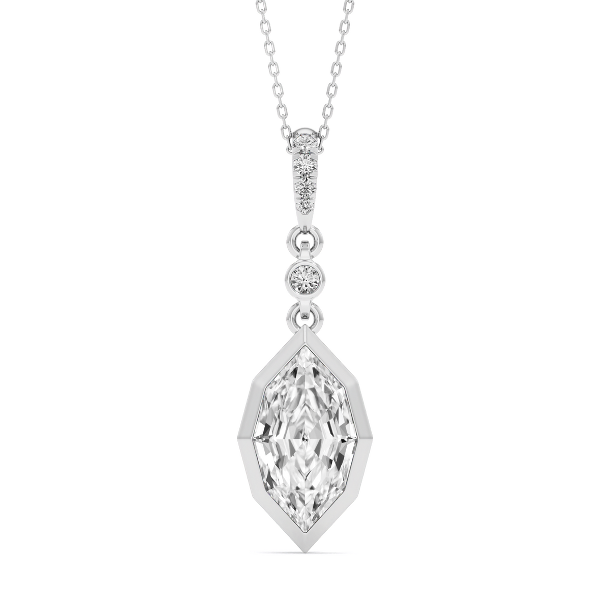 3.23 Carat Dutch Marquise Cut Lab-Grown Diamond Geometric Solitaire Drop Pendant – GrownńDiva