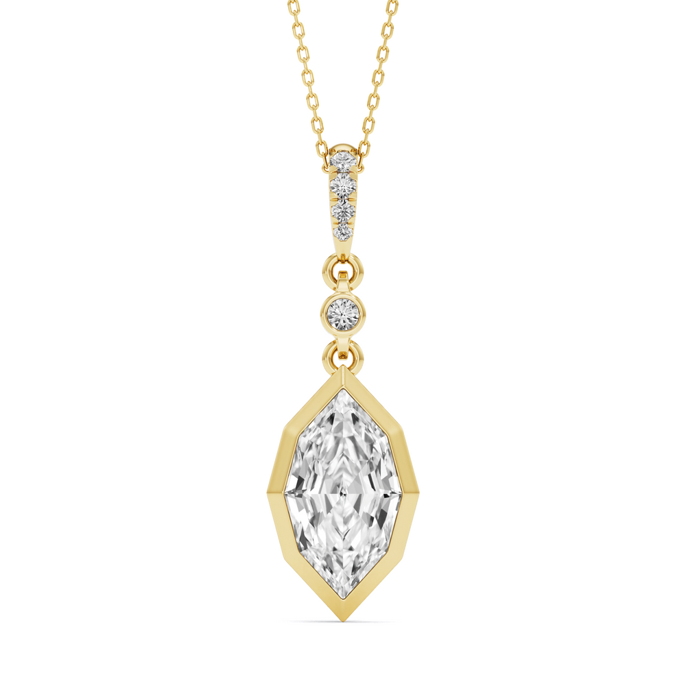 3.23 Carat Dutch Marquise Cut Lab-Grown Diamond Geometric Solitaire Drop Pendant – GrownńDiva