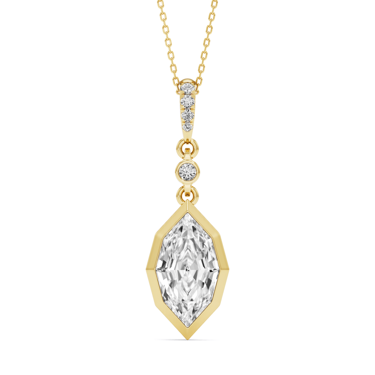 3.23 Carat Dutch Marquise Cut Lab-Grown Diamond Geometric Solitaire Drop Pendant – GrownńDiva