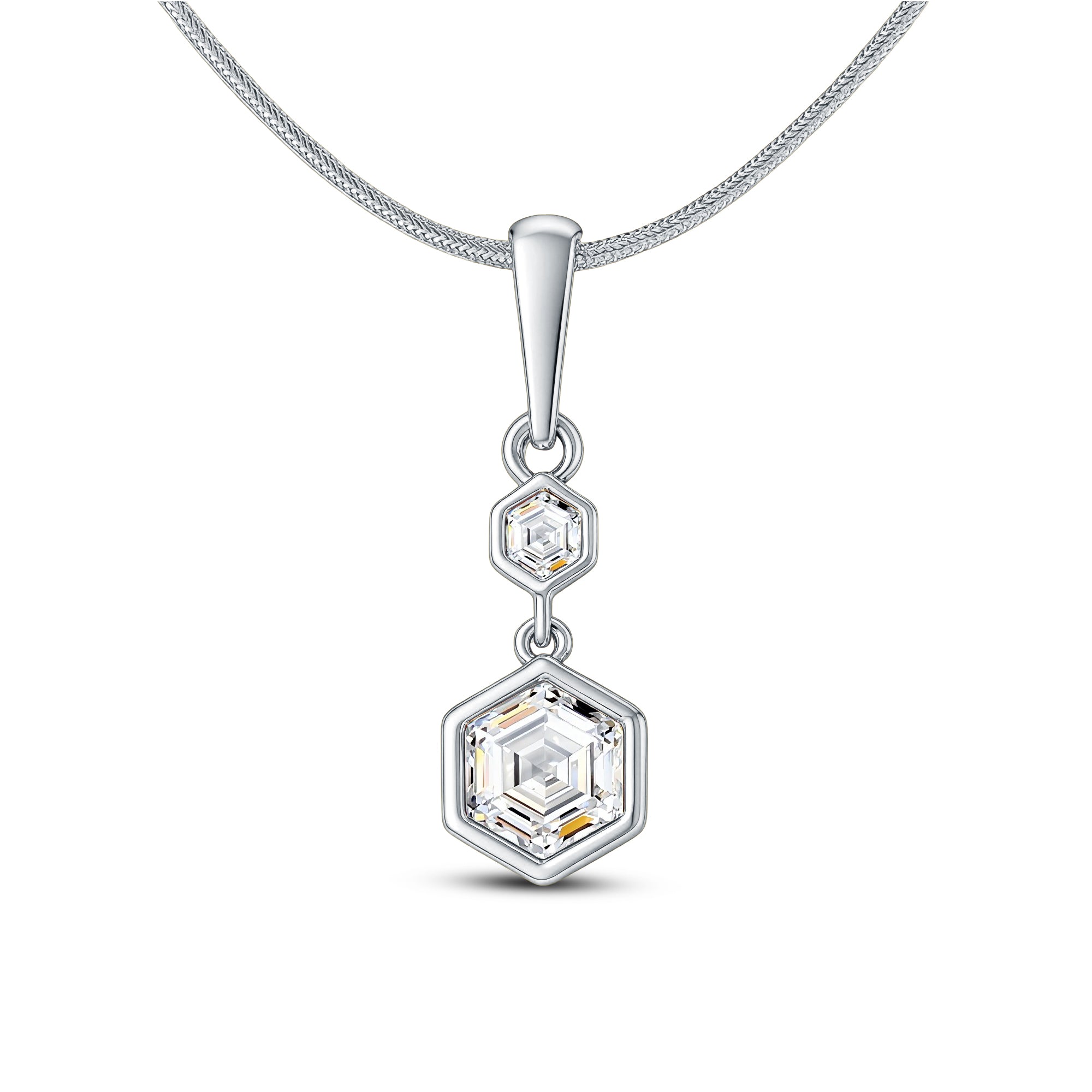 GeoGlow Hexa Diamond Pendant Set – 1.25 Ct Lab Diamonds