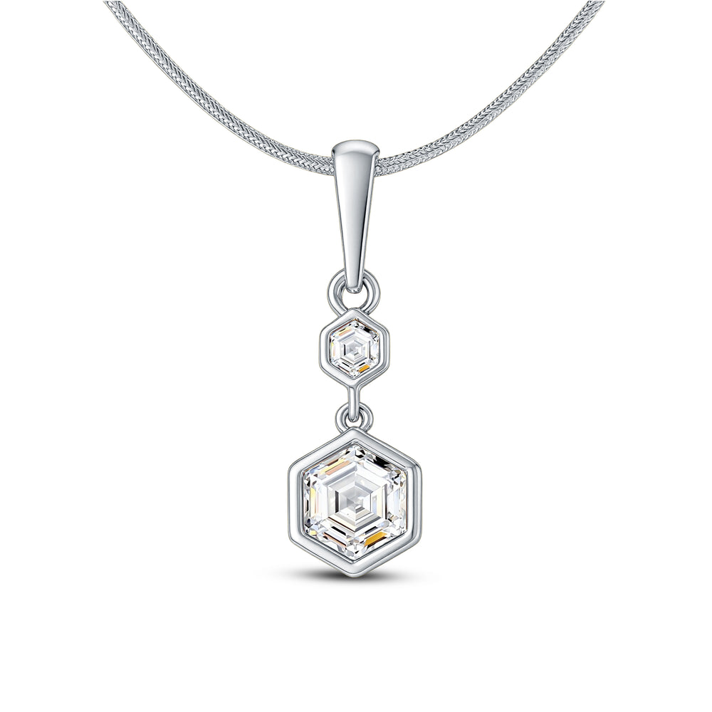 GeoGlow Hexa Diamond Pendant Set – 1.25 Ct Lab Diamonds