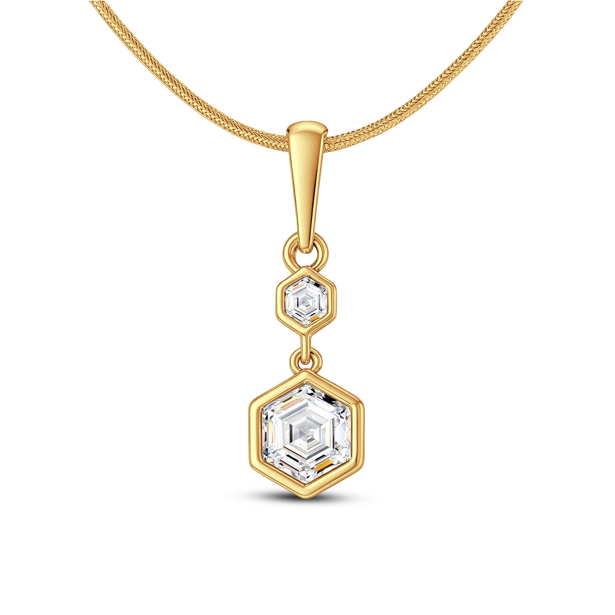 GeoGlow Hexa Diamond Pendant Set – 1.25 Ct Lab Diamonds