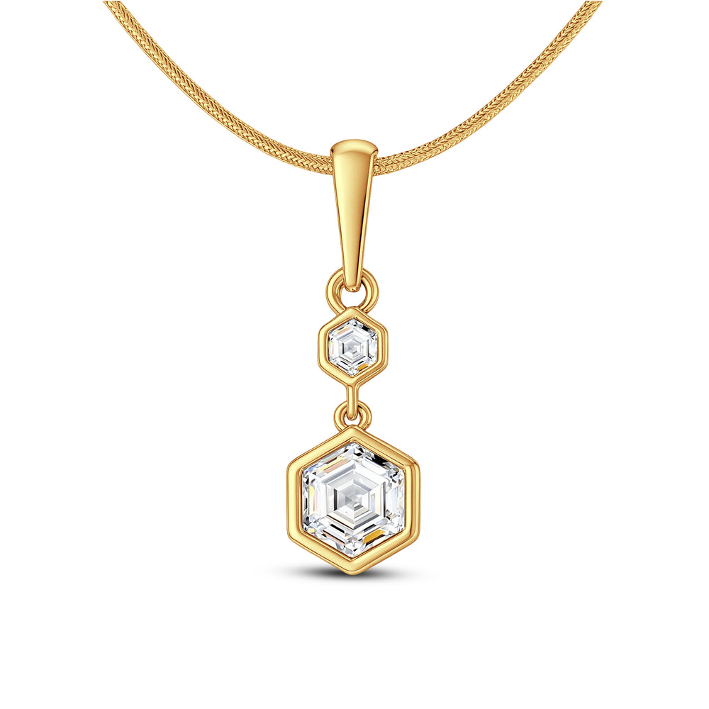 GeoGlow Hexa Diamond Pendant Set – 1.25 Ct Lab Diamonds