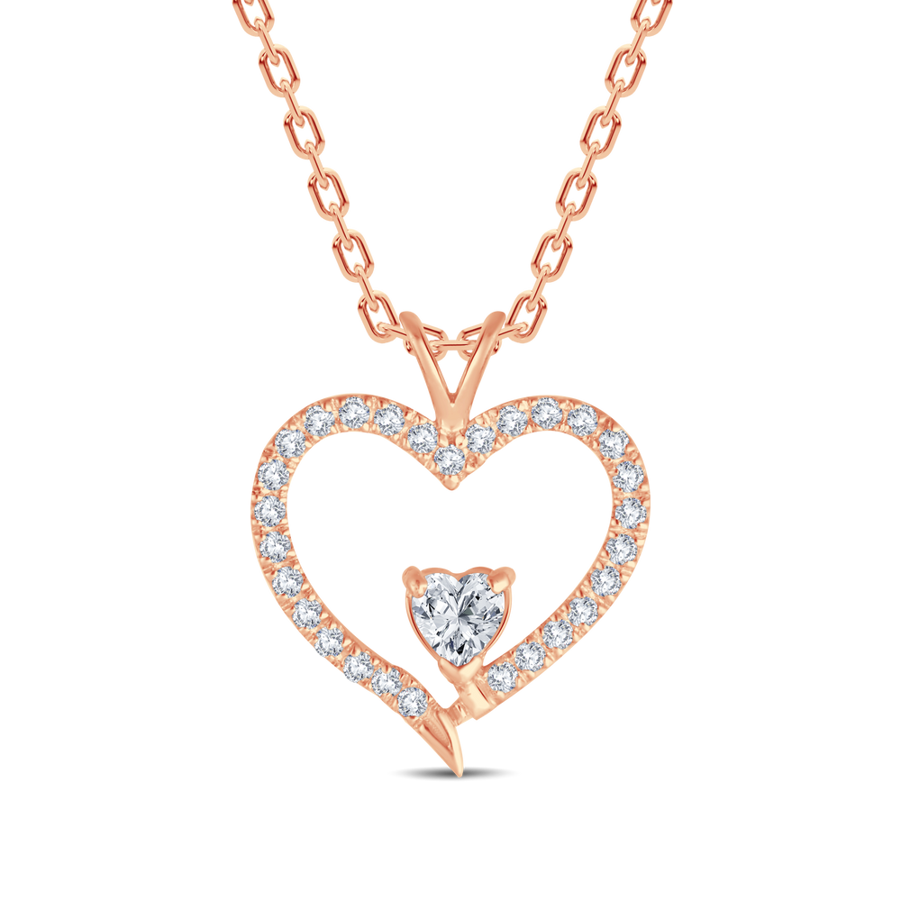 Sparkling Double Heart Lab Grown Diamond Pendant-0.30ct