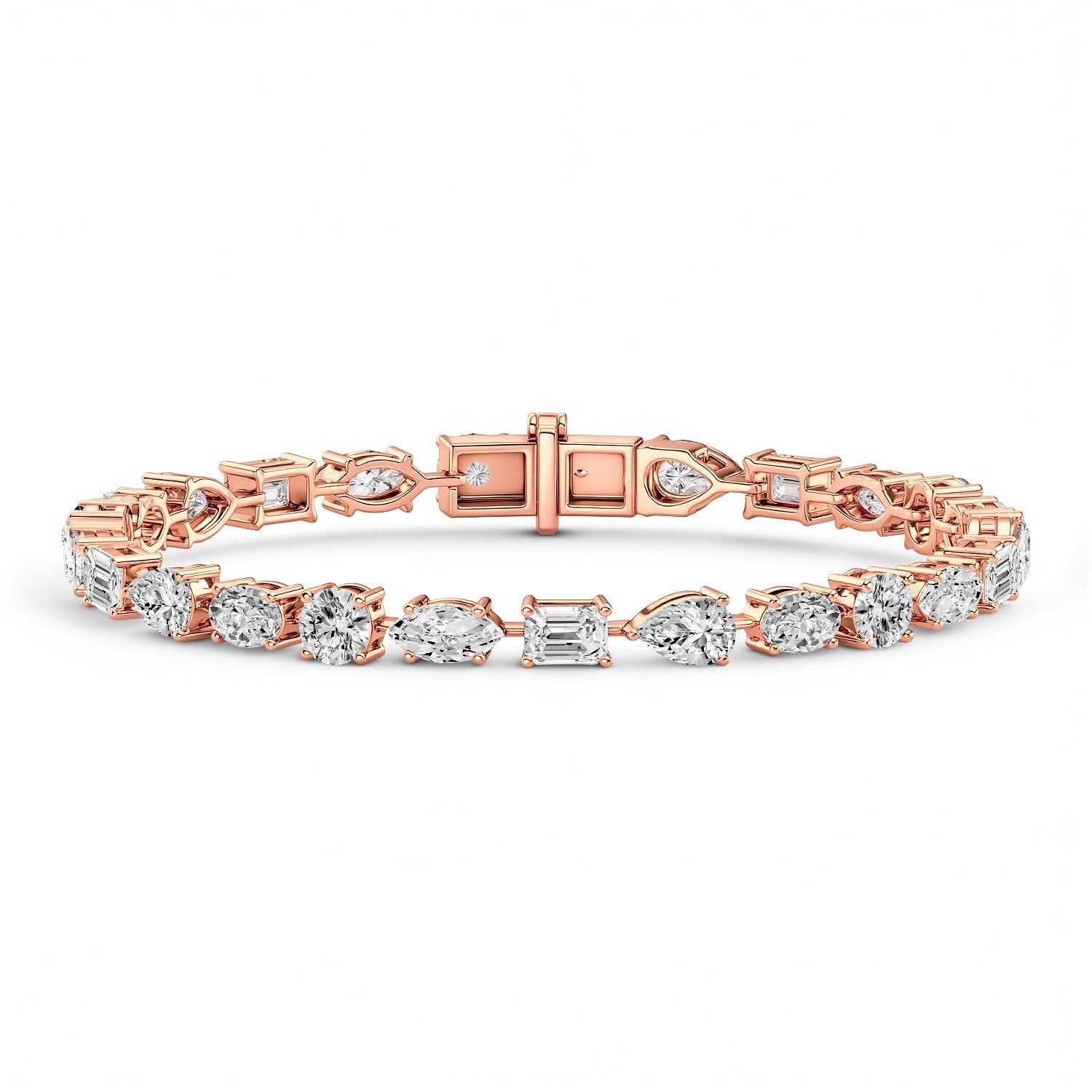 7.50 CTW Multi-Shape Lab Diamond Tennis Bracelet | 18kt Gold Vermeil | GrownńDiva