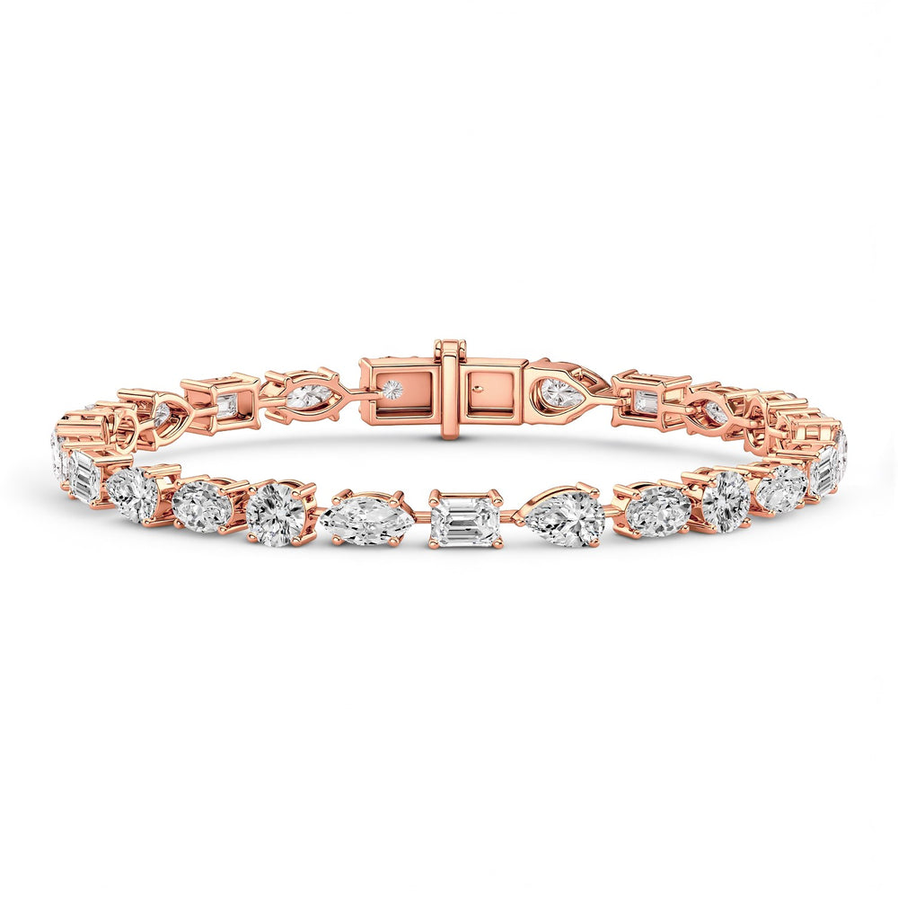 7.50 CTW Multi-Shape Lab Diamond Tennis Bracelet | 18kt Gold Vermeil | GrownńDiva
