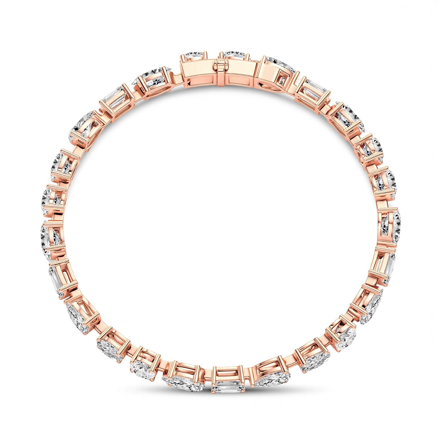 7.50 CTW Multi-Shape Lab Diamond Tennis Bracelet | 18kt Gold Vermeil | GrownńDiva