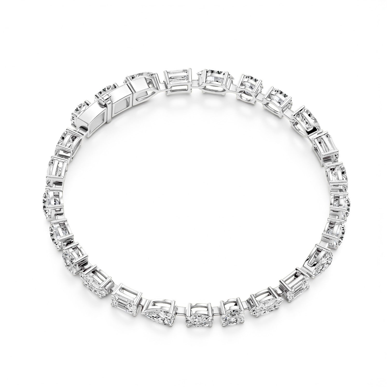 7.50 CTW Multi-Shape Lab Diamond Tennis Bracelet | 18kt Gold Vermeil | GrownńDiva
