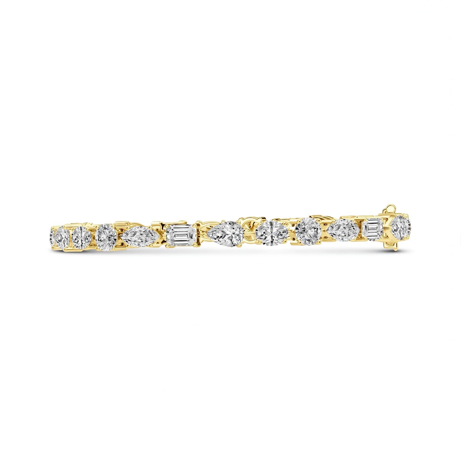 7.50 CTW Multi-Shape Lab Diamond Tennis Bracelet | 18kt Gold Vermeil | GrownńDiva