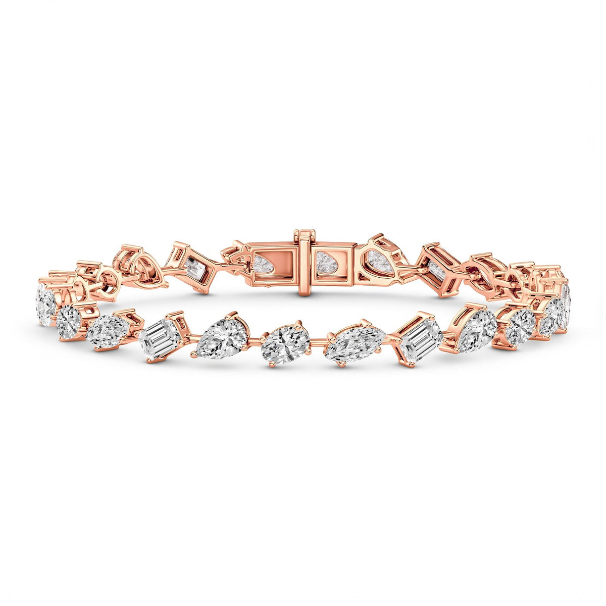 GrownnDiva 7.20 Carat Lab Diamond Multi-Stone Bracelet in 925 silver with 18kt Gold Vermeil