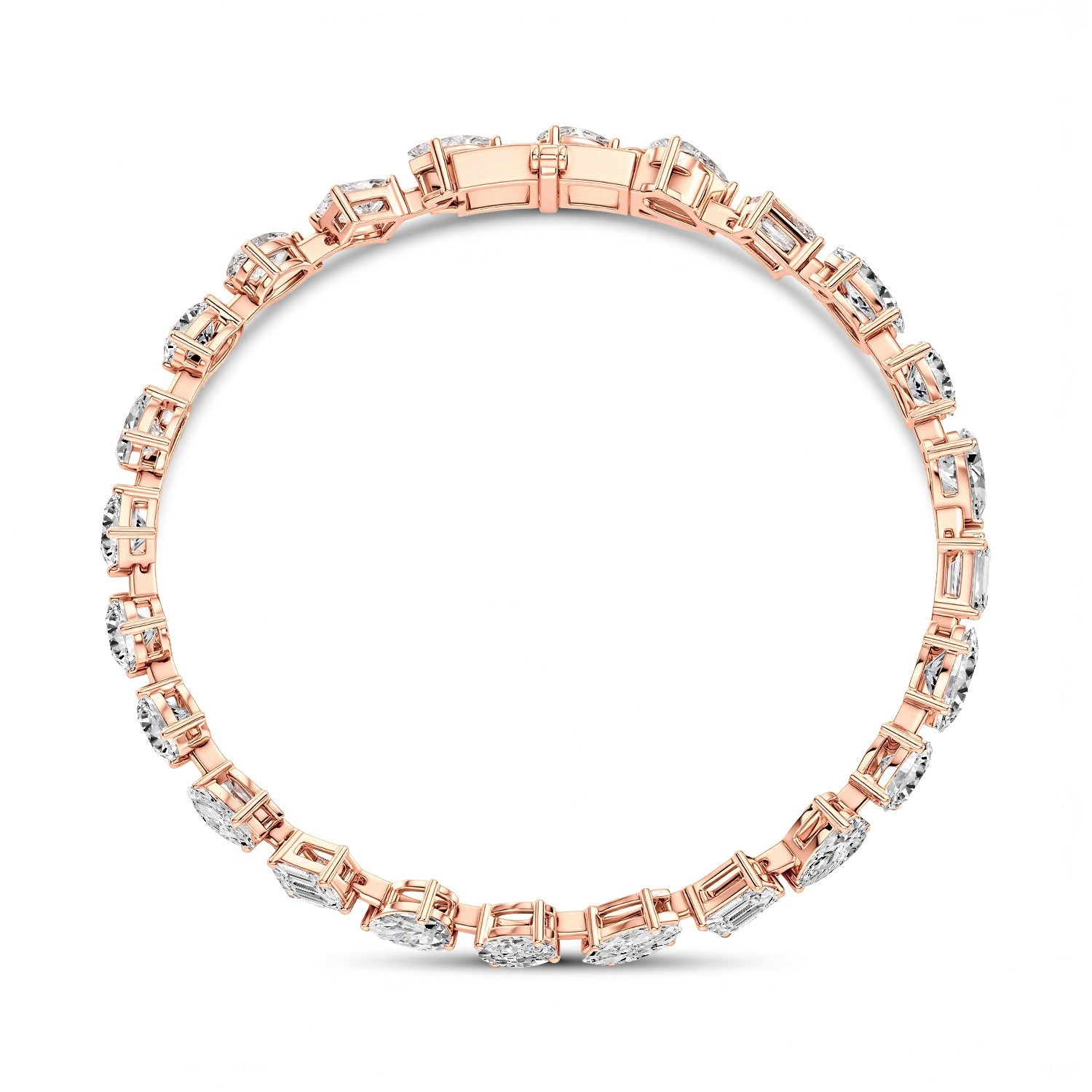 GrownńDiva 7.20 Carat Lab Diamond Multi-Stone Bracelet in 925 silver with 18kt Gold Vermeil