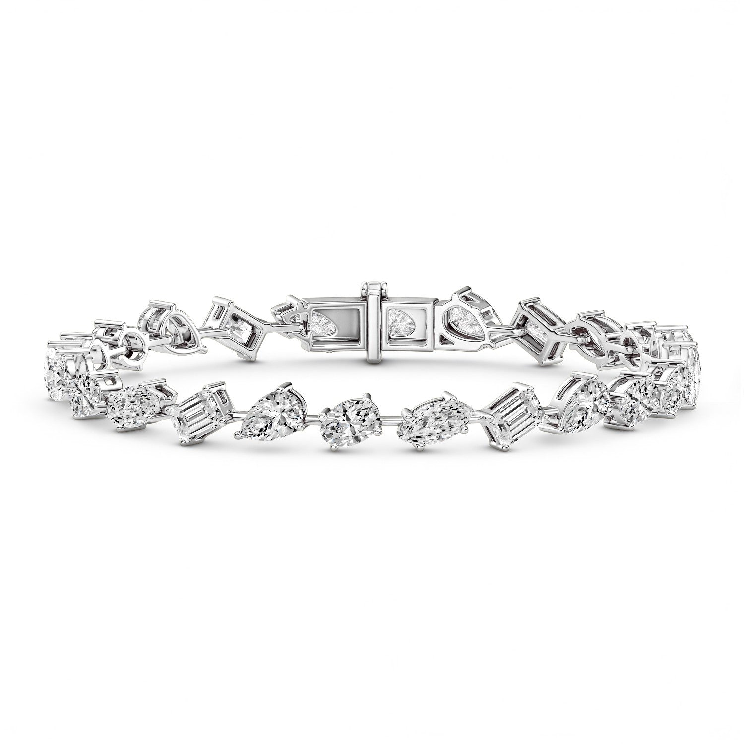 GrownńDiva 7.20 Carat Lab Diamond Multi-Stone Bracelet in 925 silver with 18kt Gold Vermeil