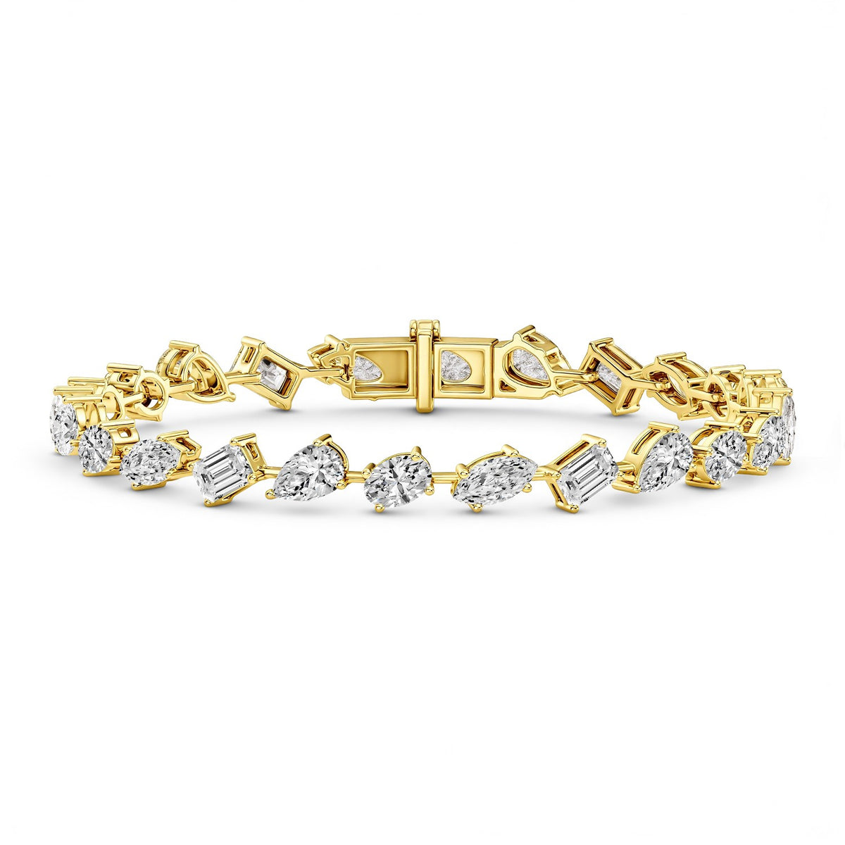 GrownnDiva 7.20 Carat Lab Diamond Multi-Stone Bracelet in 925 silver with 18kt Gold Vermeil