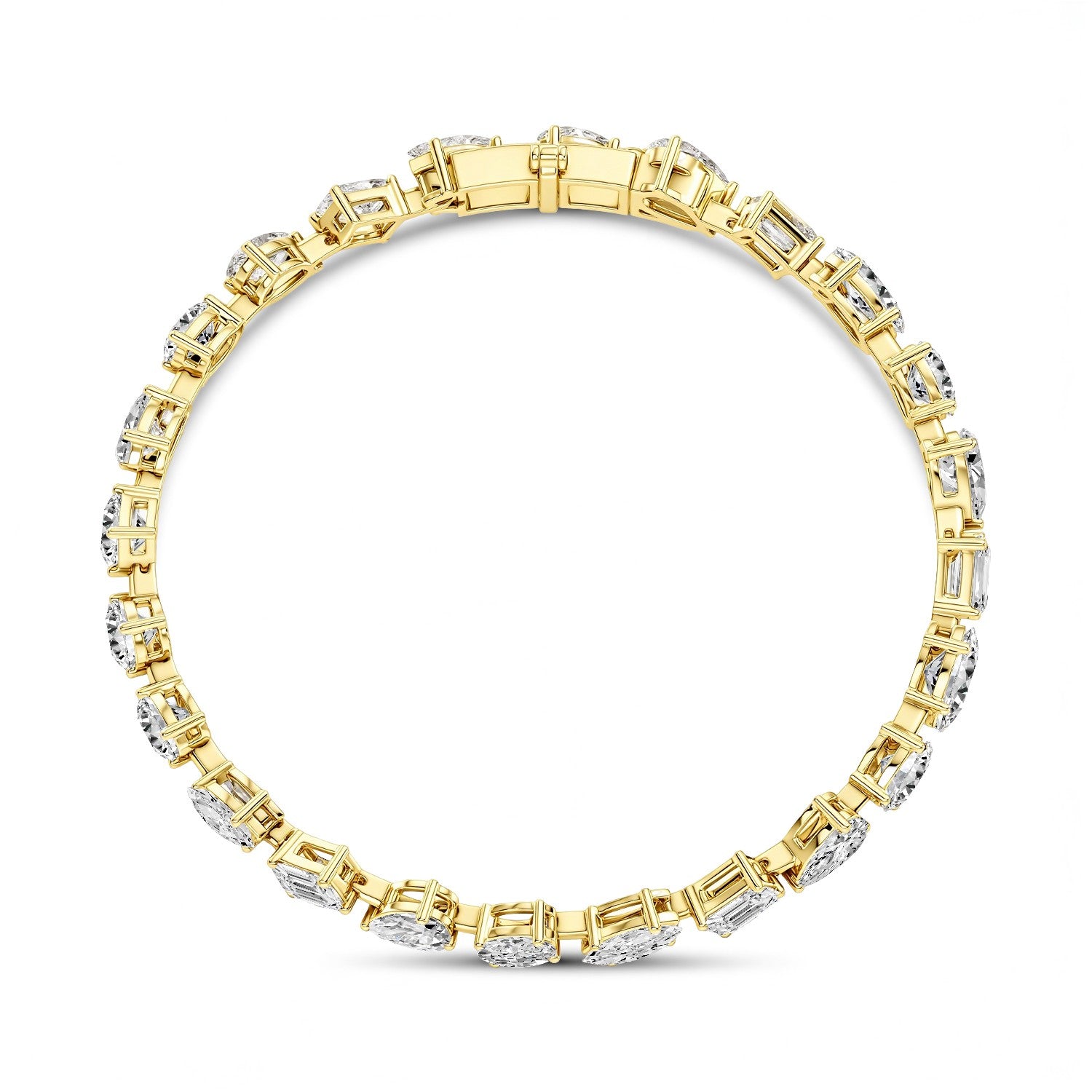 GrownńDiva 7.20 Carat Lab Diamond Multi-Stone Bracelet in 925 silver with 18kt Gold Vermeil