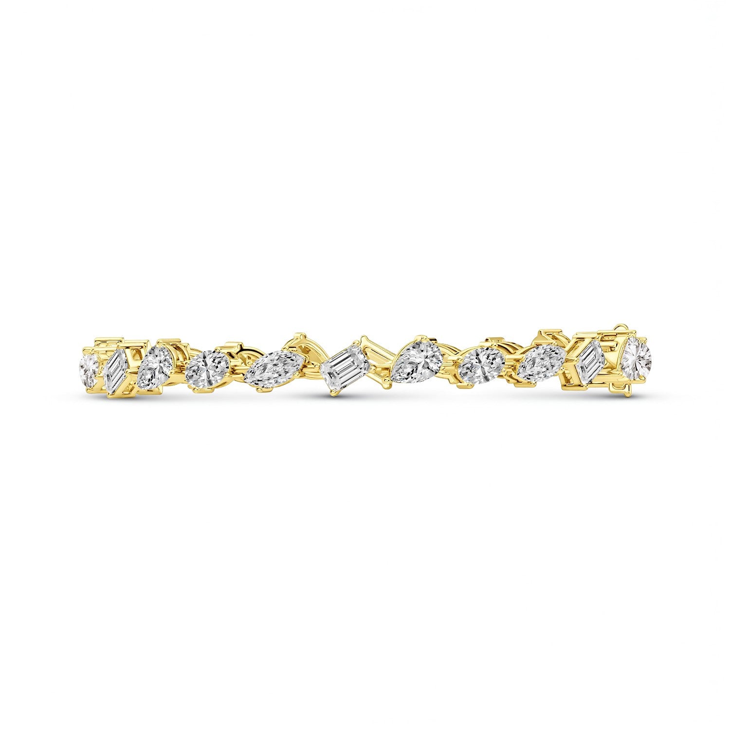 GrownńDiva 7.20 Carat Lab Diamond Multi-Stone Bracelet in 925 silver with 18kt Gold Vermeil