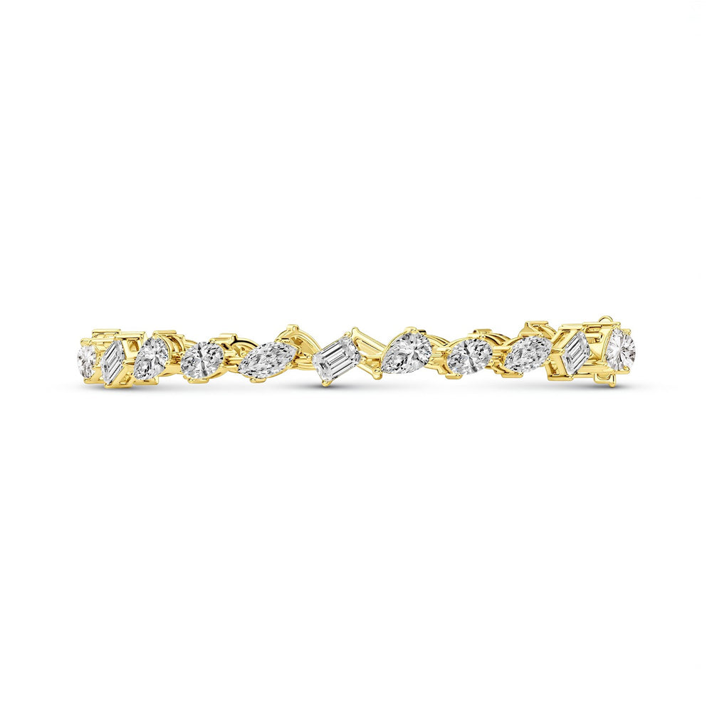 GrownńDiva 7.20 Carat Lab Diamond Multi-Stone Bracelet in 925 silver with 18kt Gold Vermeil