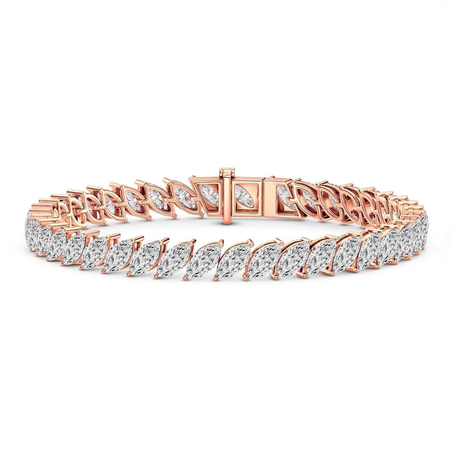 12.00 CTW Marquise Lab Diamond Statement Bracelet | 18kt Gold Vermeil | GrownńDiva