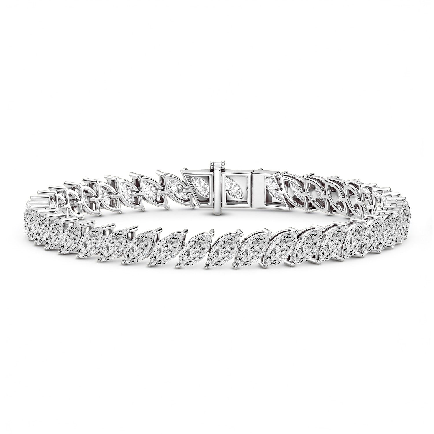 12.00 CTW Marquise Lab Diamond Statement Bracelet | 18kt Gold Vermeil | GrownńDiva