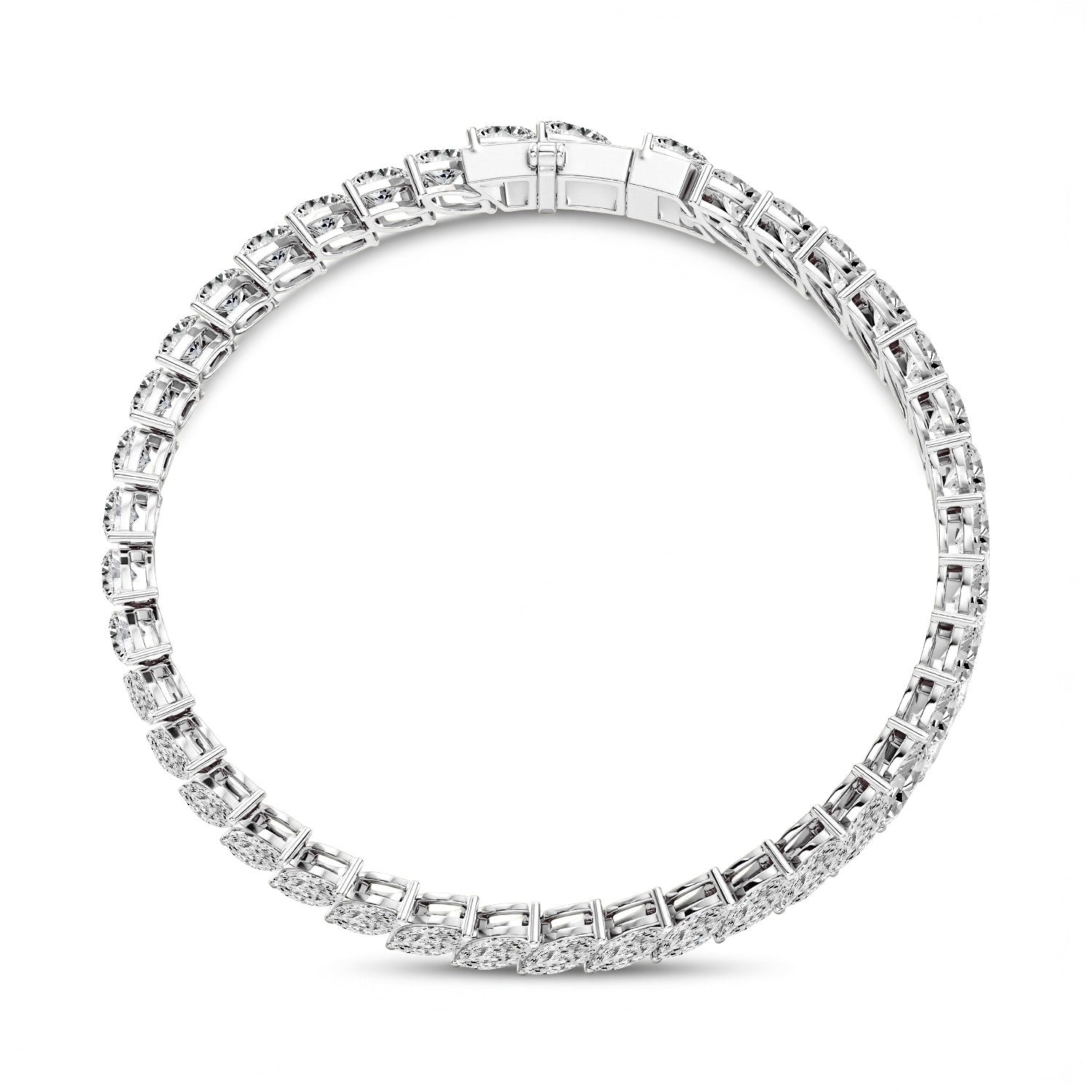 12.00 CTW Marquise Lab Diamond Statement Bracelet | 18kt Gold Vermeil | GrownńDiva