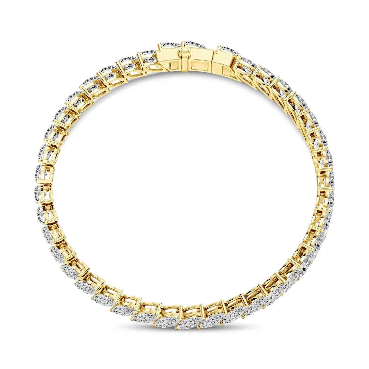 12.00 CTW Marquise Lab Diamond Statement Bracelet | 18kt Gold Vermeil | GrownńDiva