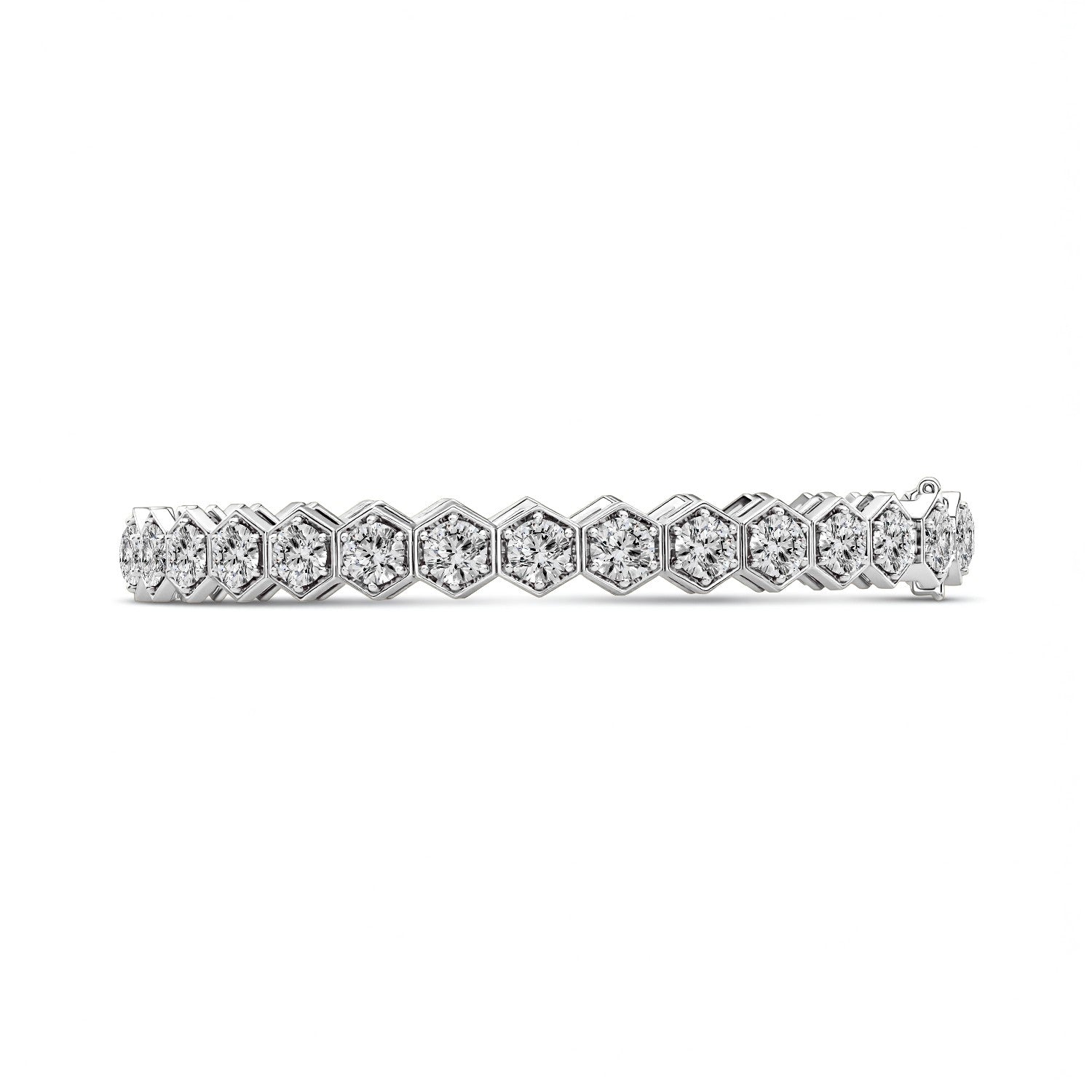 9.00 CTW Hexagon "Honeycomb" Lab Diamond Tennis Bracelet | 18kt Gold Vermeil | GrownńDiva