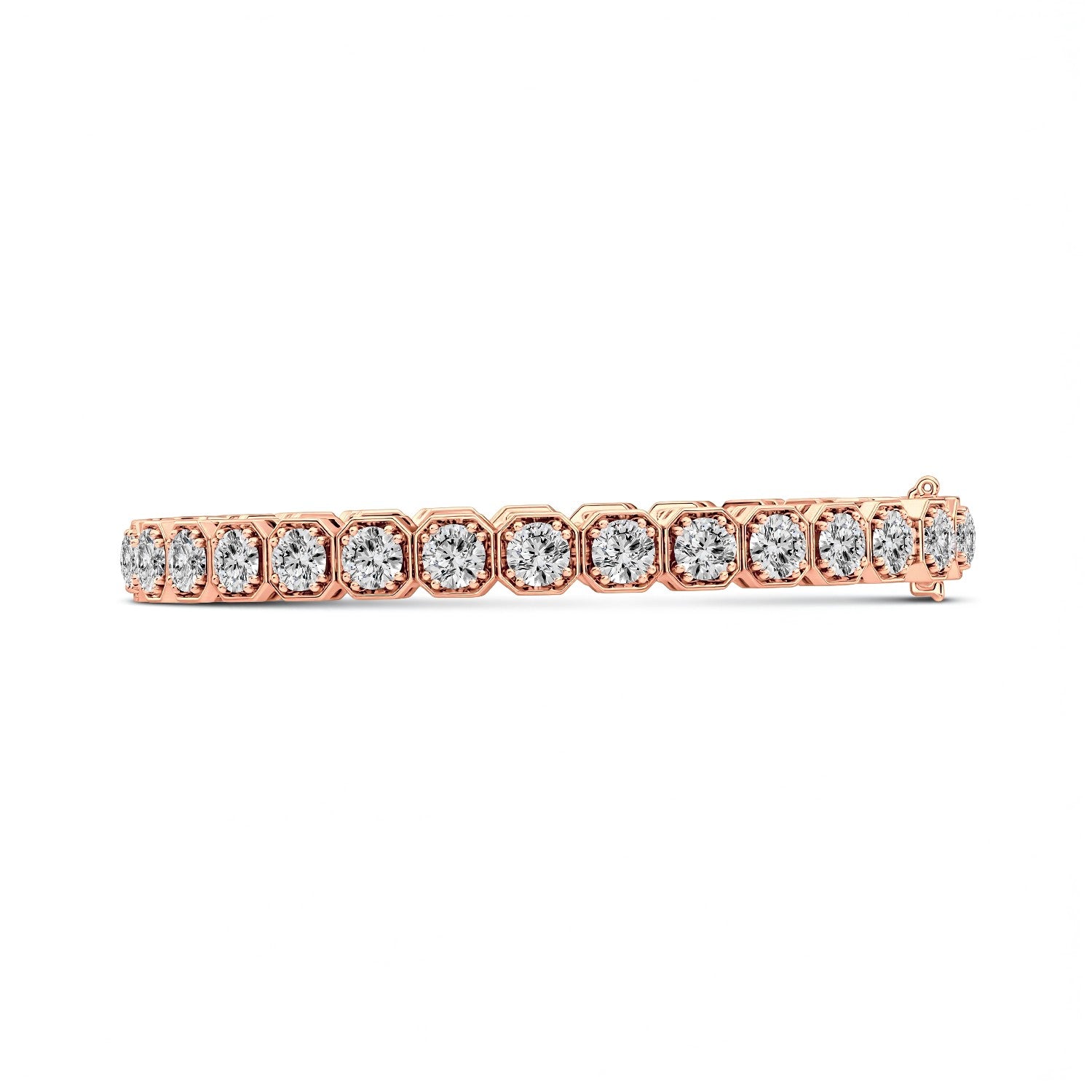 12.00 CTW Round Lab Diamond Octagon Tennis Bracelet | 18kt Gold Vermeil | GrownńDiva